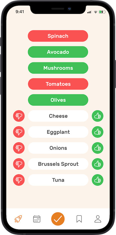 Phone screen with choice